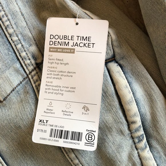 Athleta Jackets & Coats Nwt Athleta Double Time Denim Jacket Blue